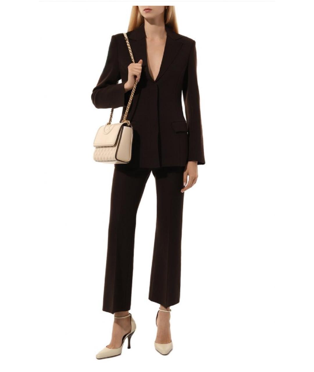 TORY BURCH Бежевая кожаная сумка через плечо, фото 3