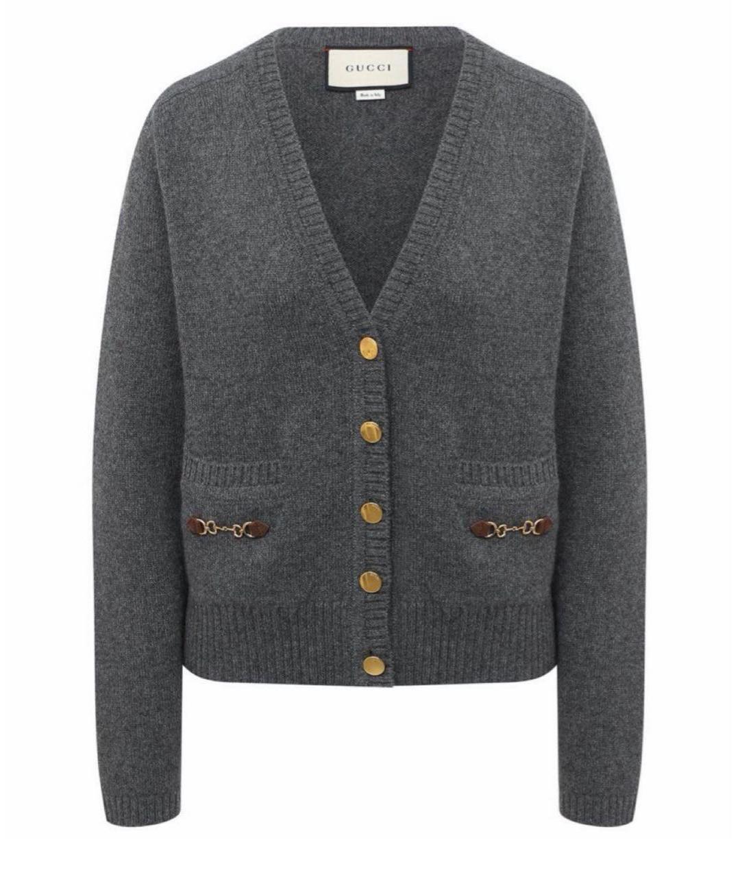 GUCCI Серый кашемировый джемпер / свитер, фото 1