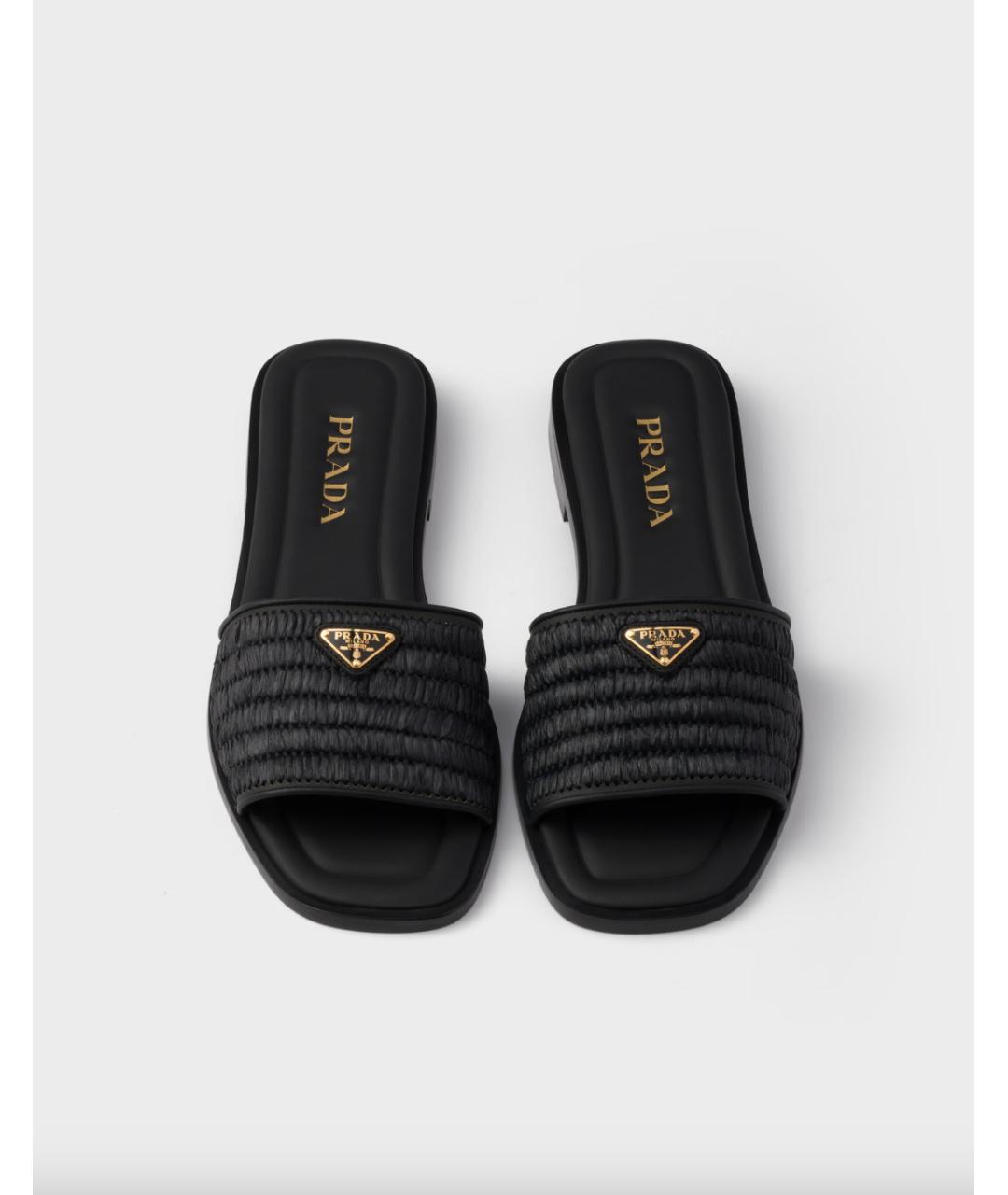 PRADA Черные шлепанцы, фото 4