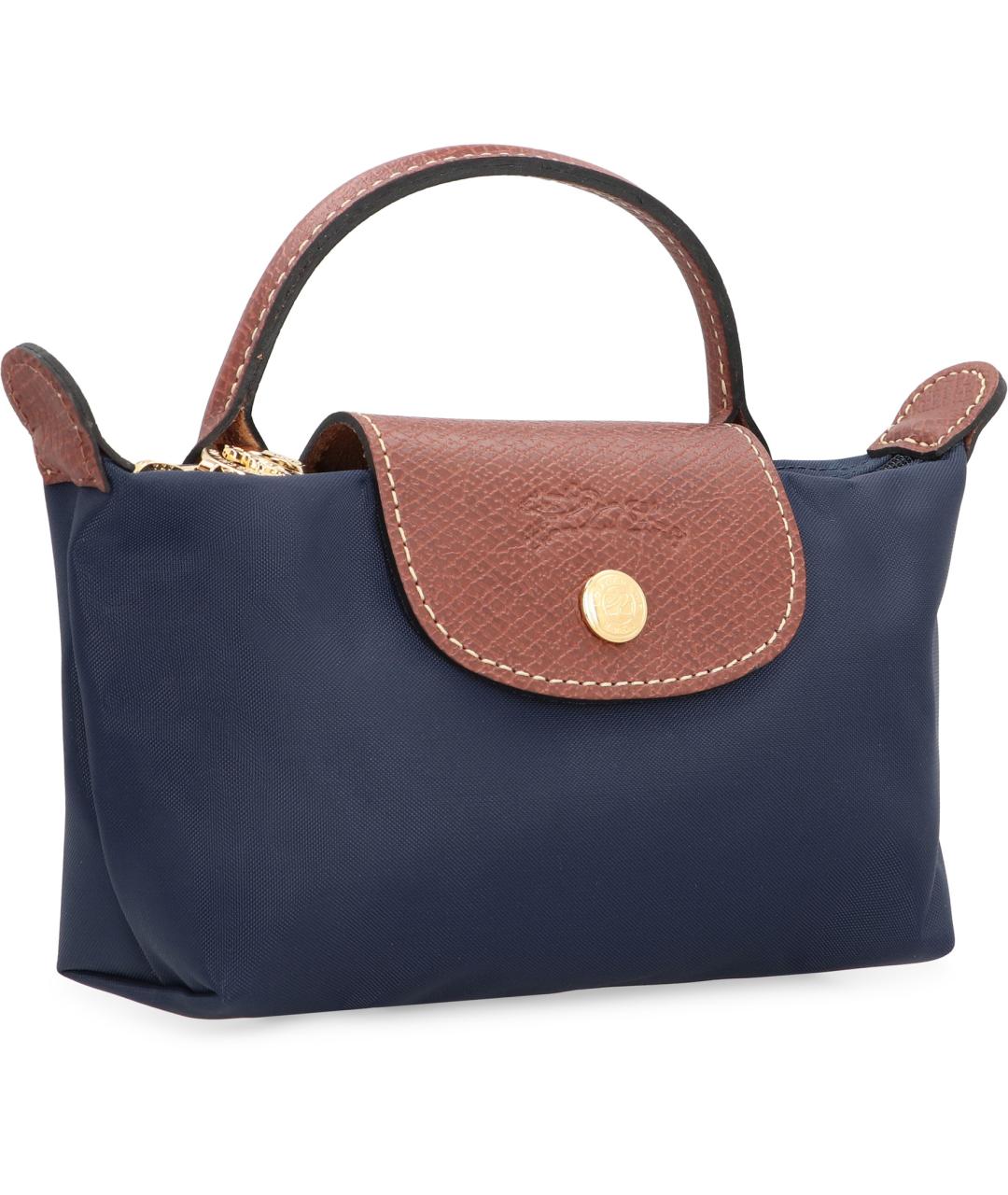 LONGCHAMP Синяя тканевая сумка с короткими ручками, фото 3