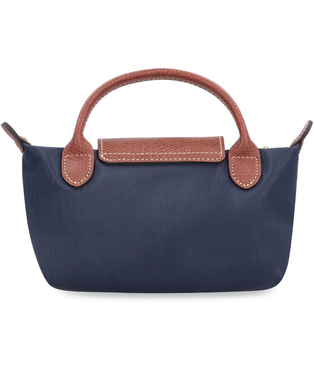 LONGCHAMP Синяя тканевая сумка с короткими ручками, фото 4