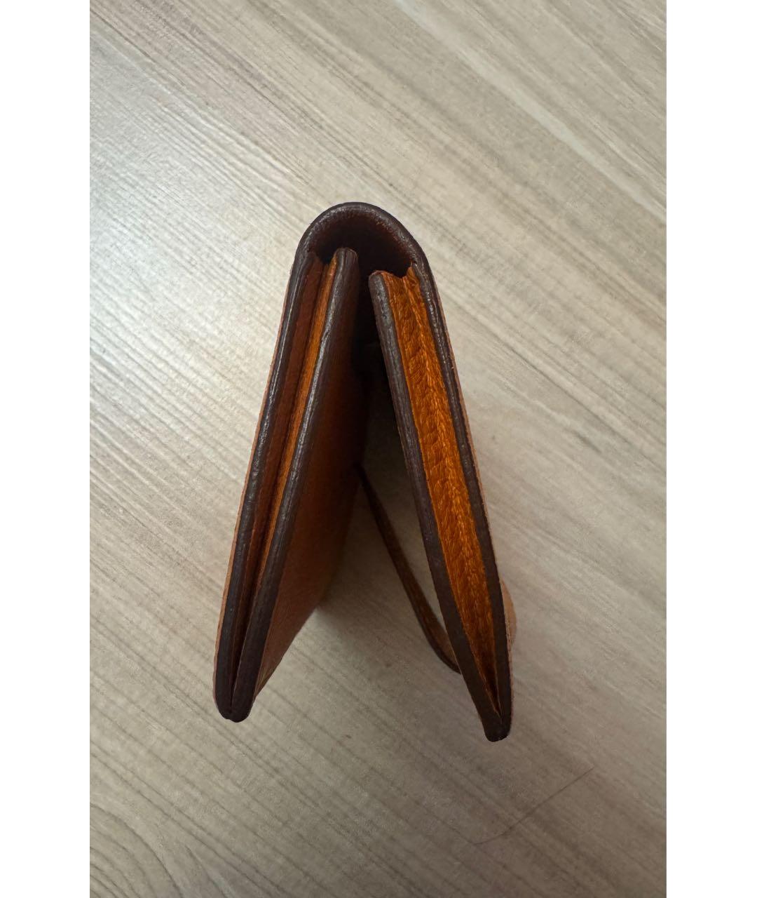 HERMES Оранжевый кожаный кошелек, фото 5