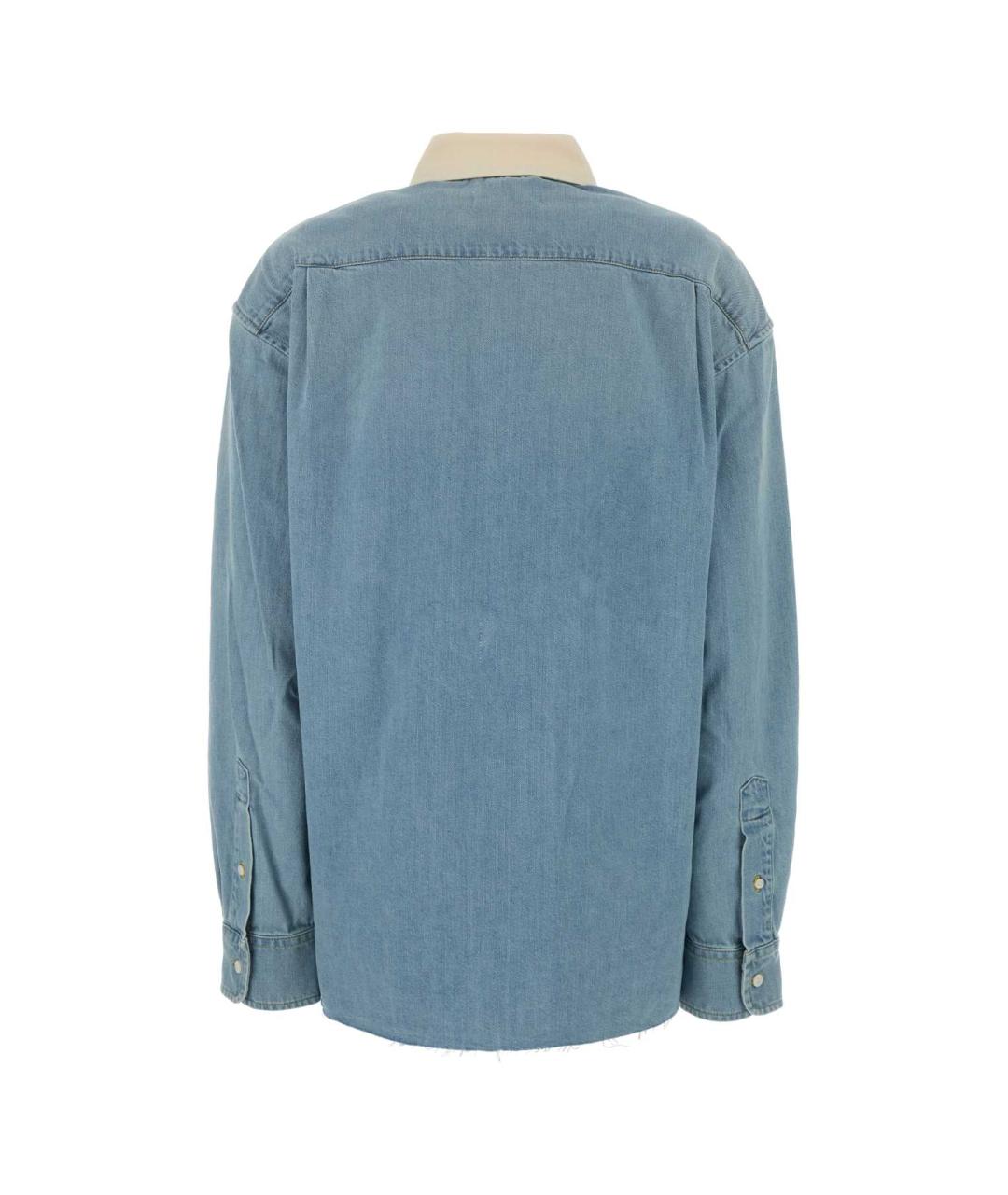 MIU MIU Голубая хлопковая рубашка, фото 2