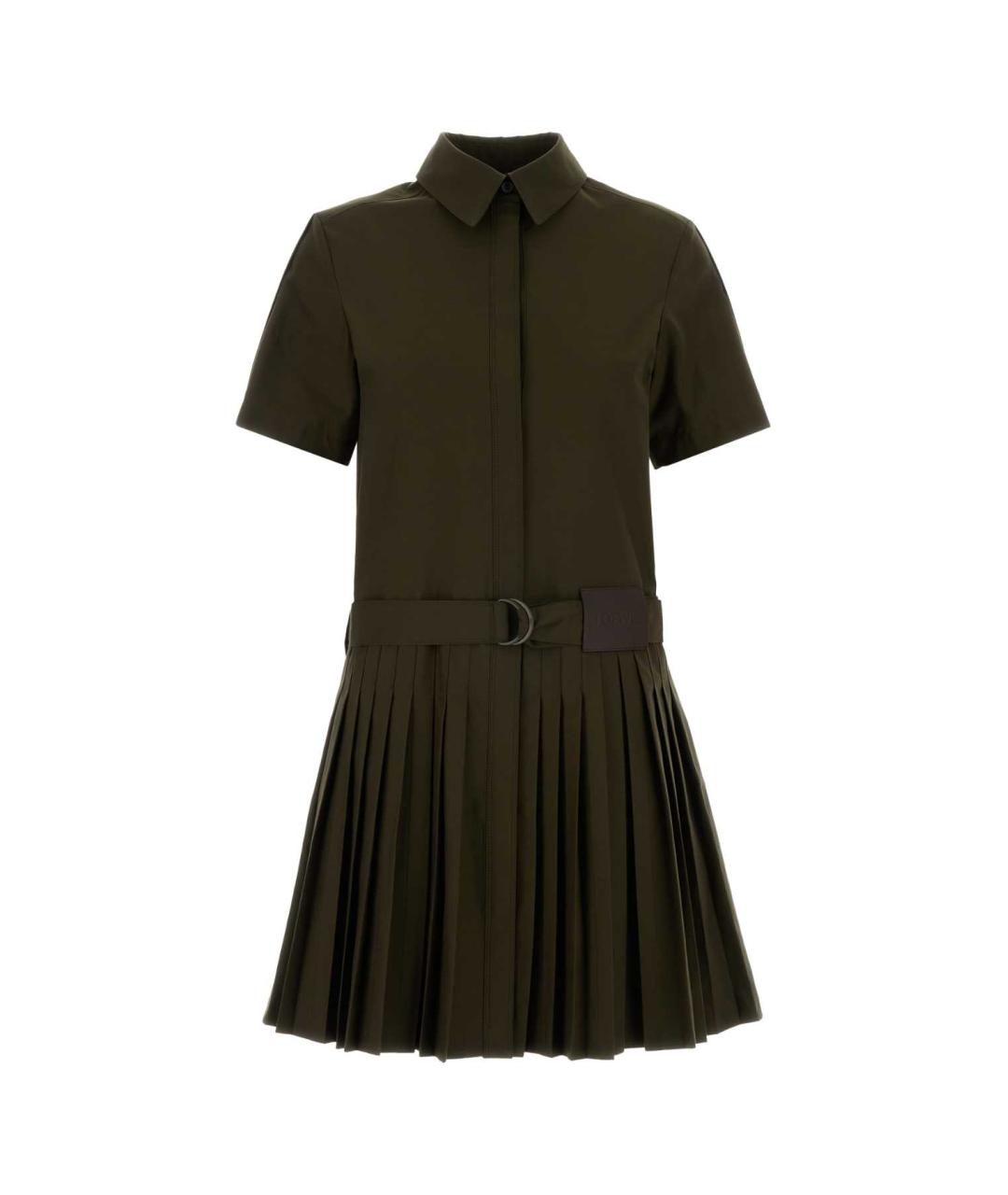 LOEWE Хаки хлопковое повседневное платье, фото 1