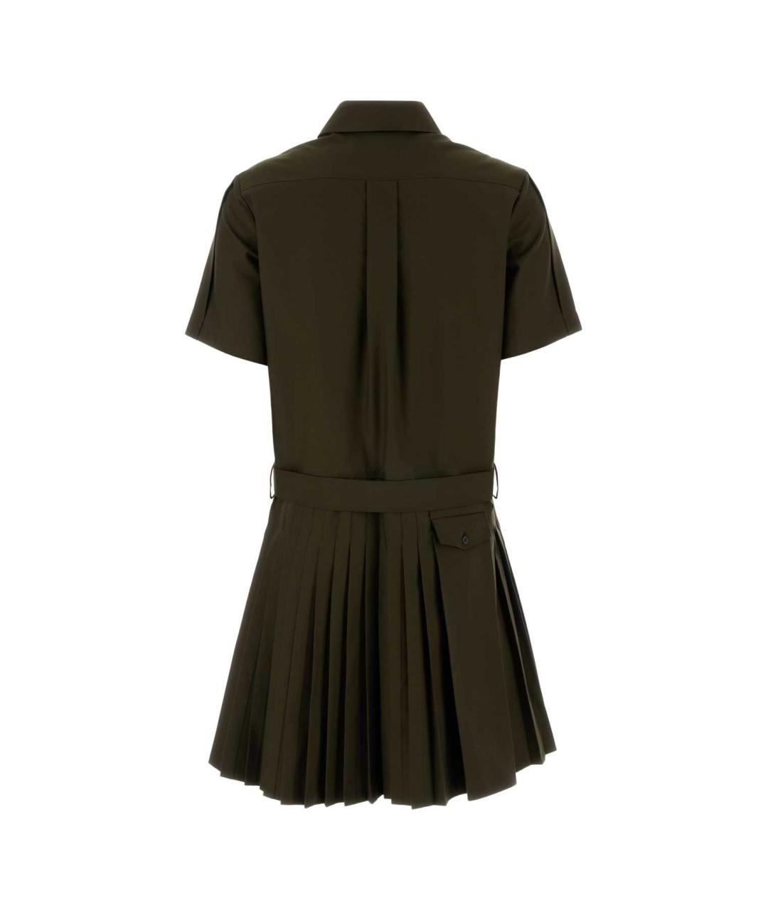 LOEWE Хаки хлопковое повседневное платье, фото 2