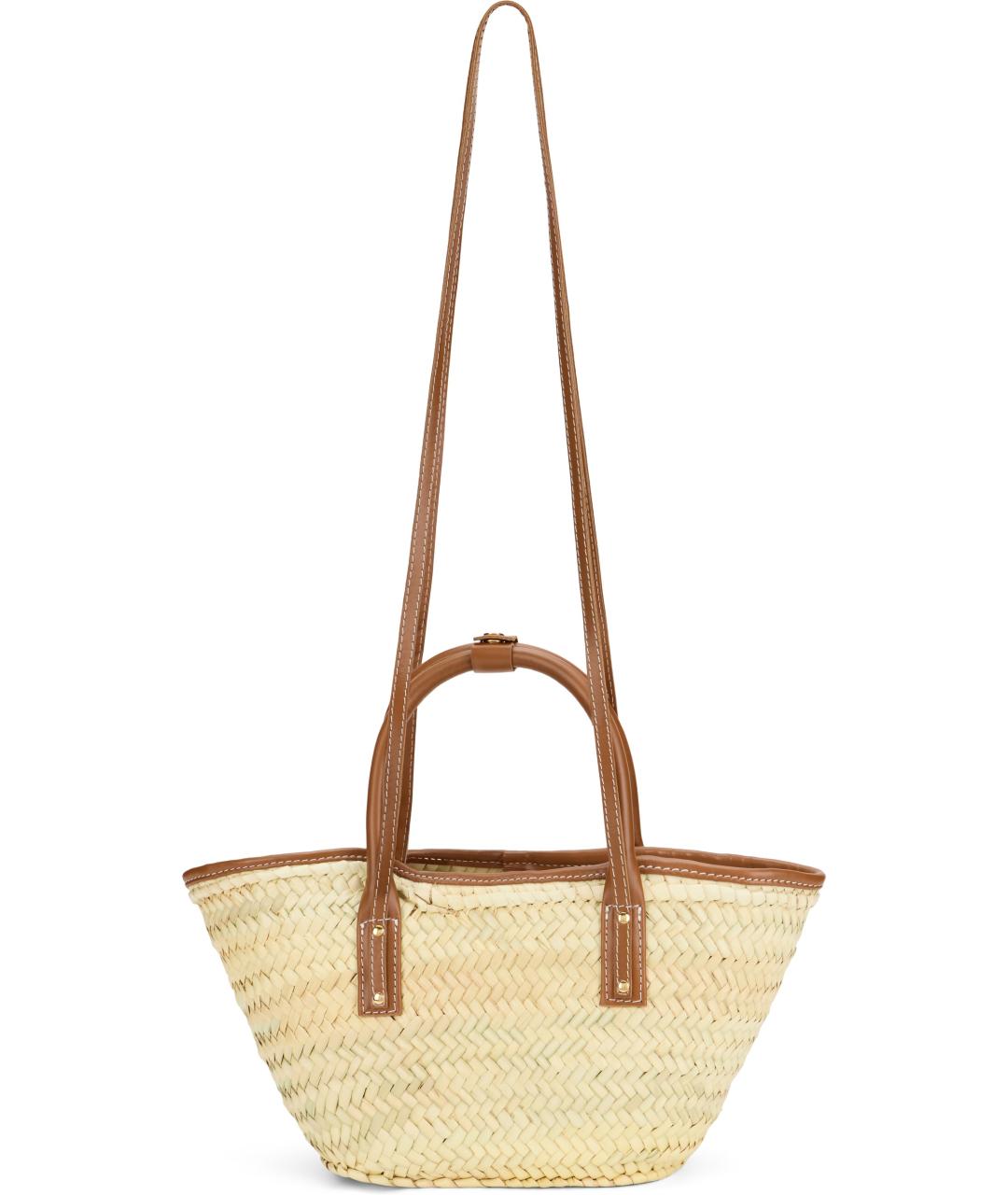 JACQUEMUS Бежевая пелетеная сумка тоут, фото 4