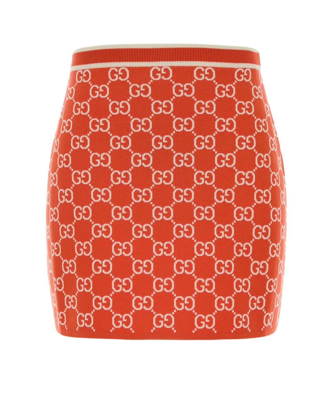 GUCCI Оранжевая хлопковая юбка мини, фото 1