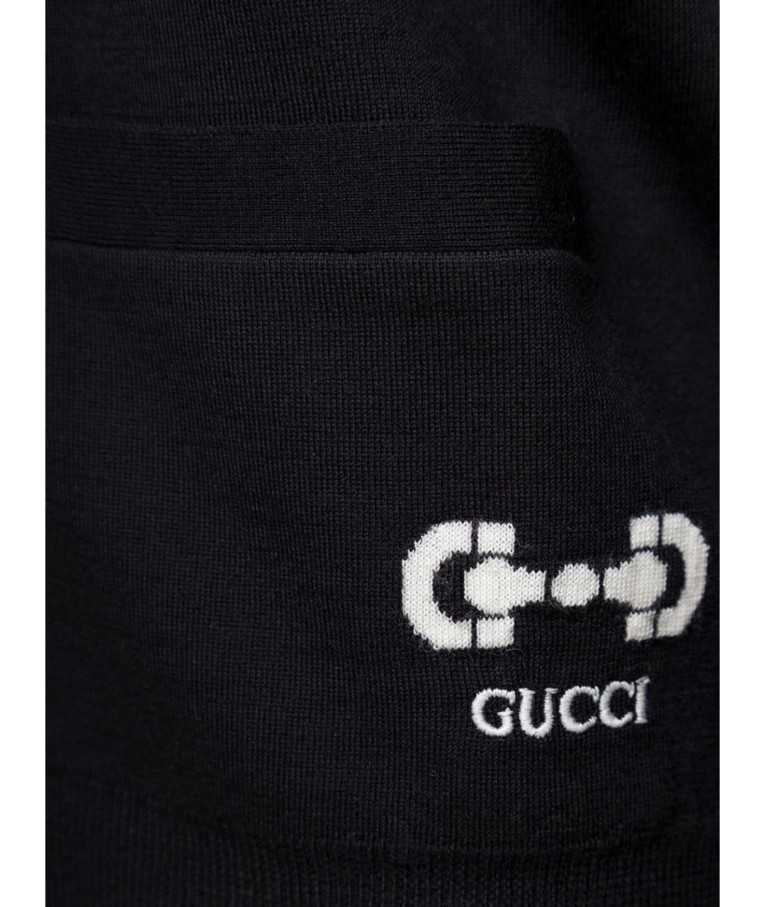 GUCCI Черный шерстяной кардиган, фото 3
