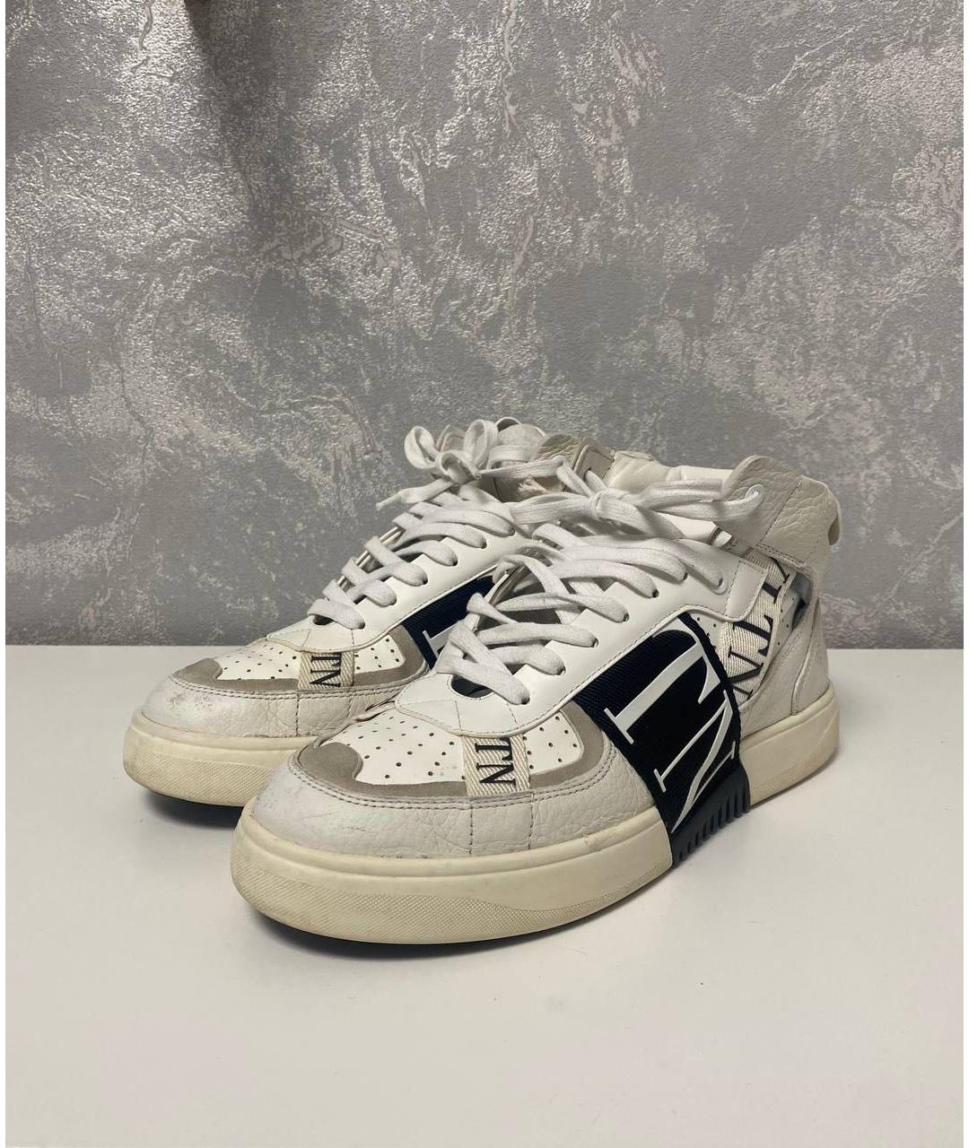 VALENTINO Белые кожаные высокие кроссовки / кеды, фото 2