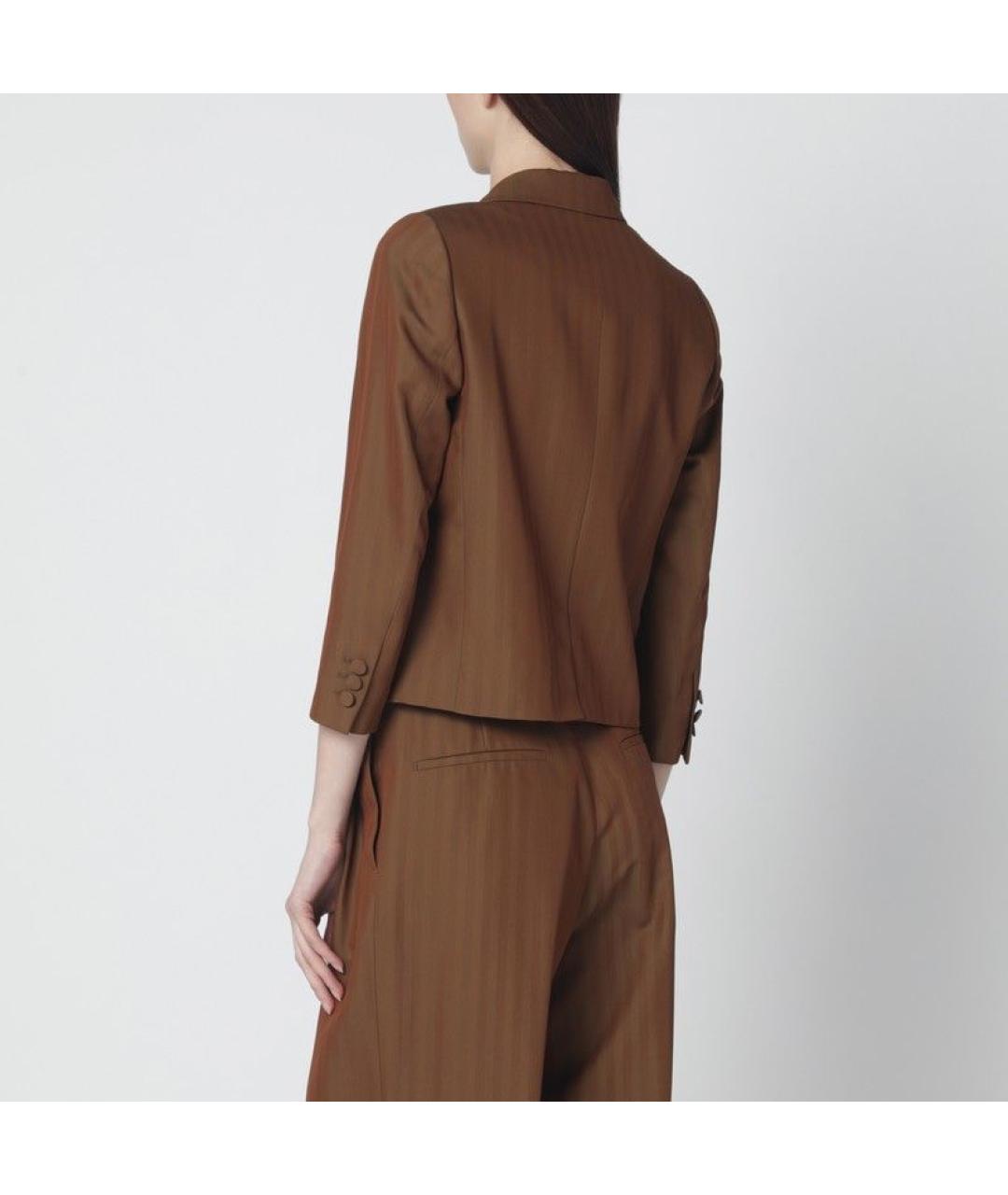 DRIES VAN NOTEN Коричневый шерстяной жакет/пиджак, фото 3