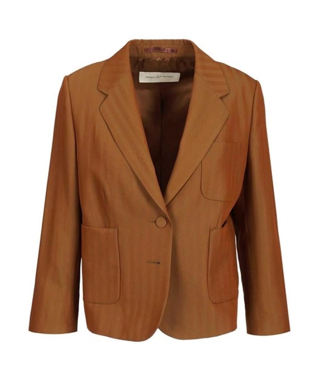 DRIES VAN NOTEN Коричневый шерстяной жакет/пиджак, фото 1