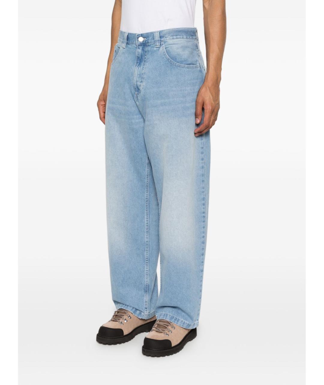 CARHARTT WIP Голубые хлопковые прямые джинсы, фото 3