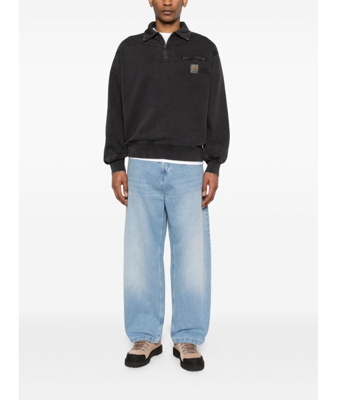 CARHARTT WIP Голубые хлопковые прямые джинсы, фото 2