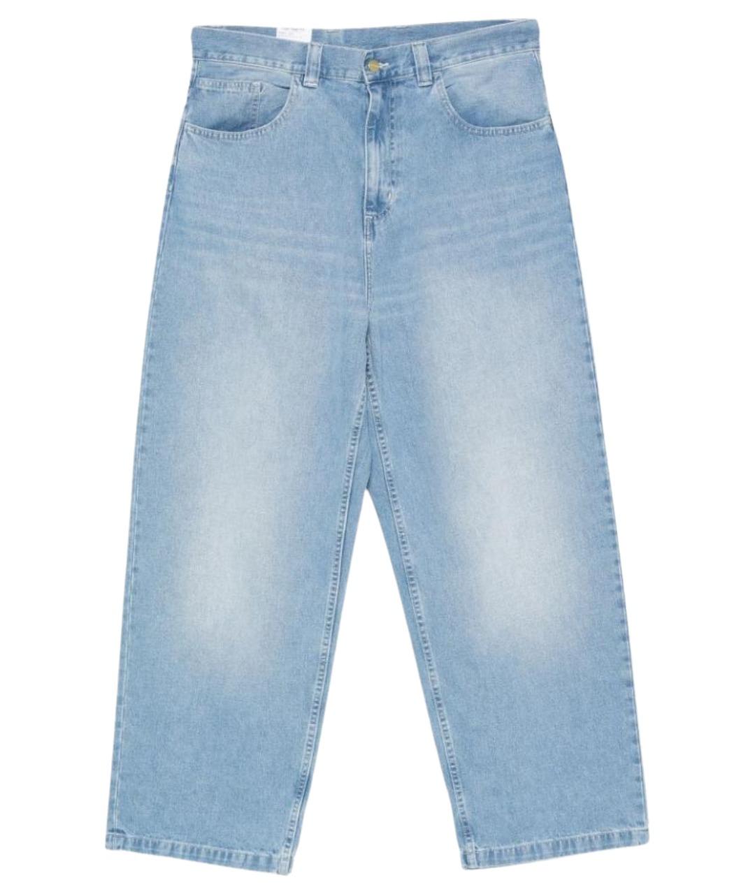 CARHARTT WIP Голубые хлопковые прямые джинсы, фото 1