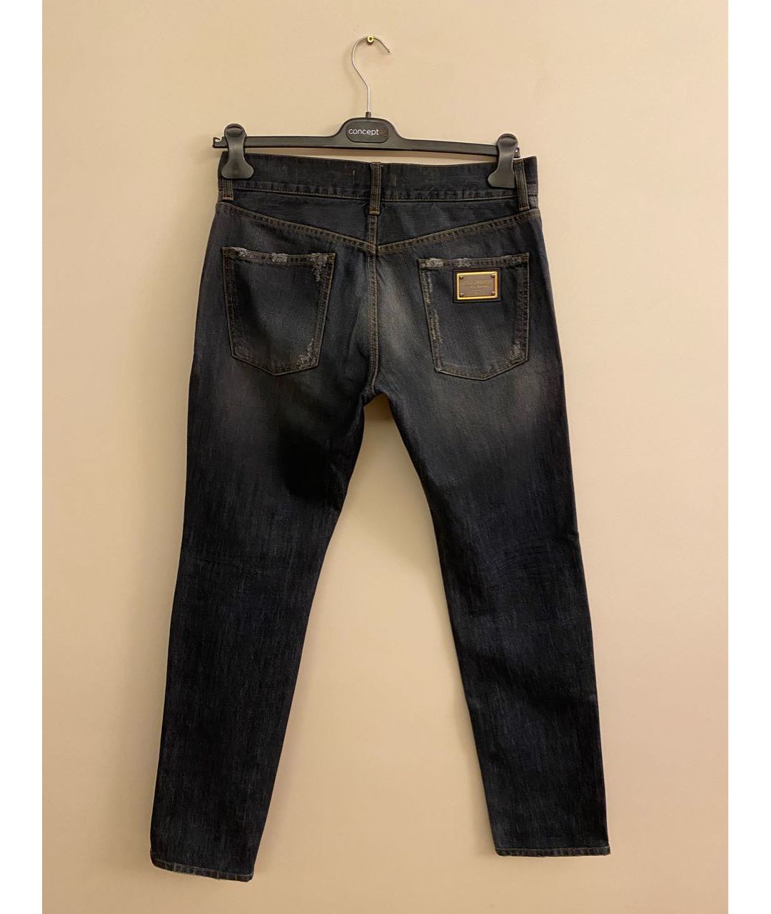 DOLCE&GABBANA Антрацитовые хлопковые прямые джинсы, фото 2
