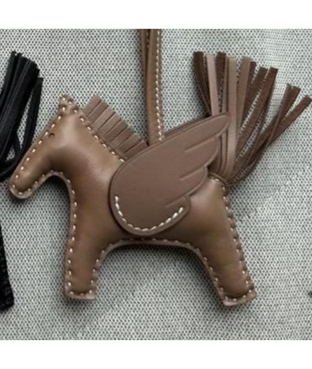 HERMES Коричневый брелок, фото 4