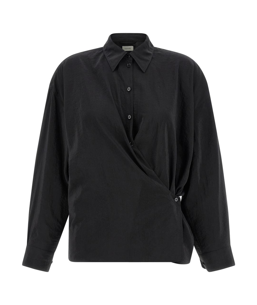 LEMAIRE Черная шелковая рубашка, фото 1