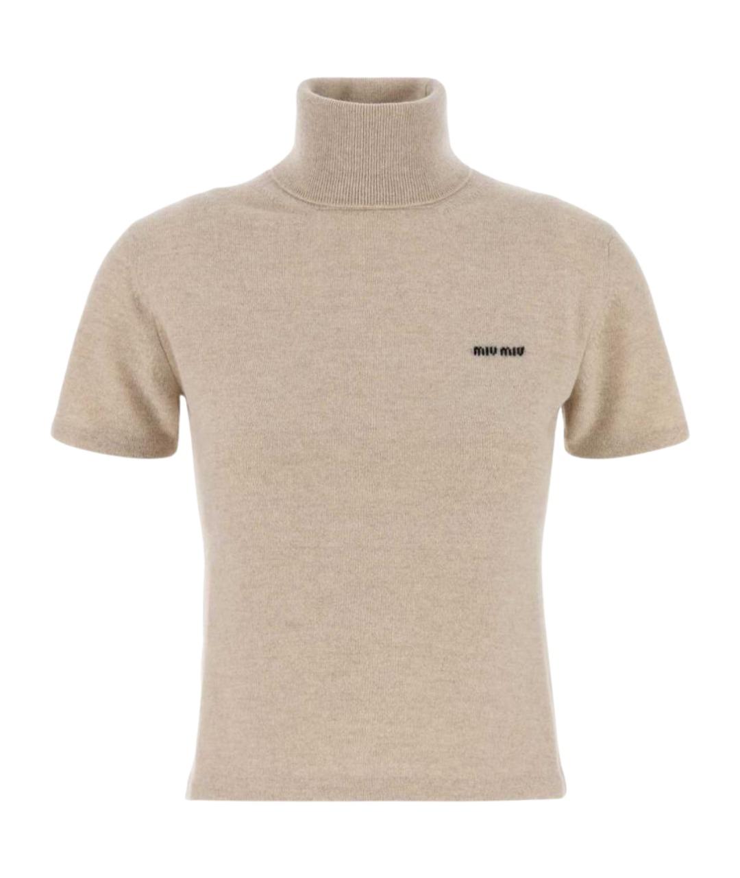 MIU MIU Бежевый кашемировый джемпер / свитер, фото 1