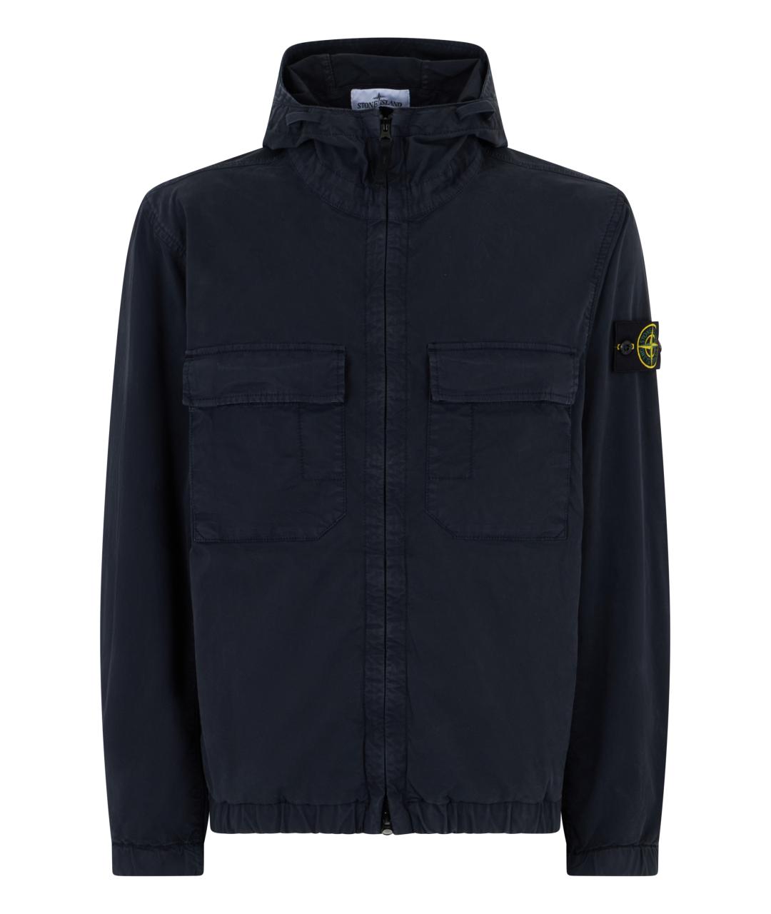 STONE ISLAND Темно-синяя хлопковая куртка, фото 1