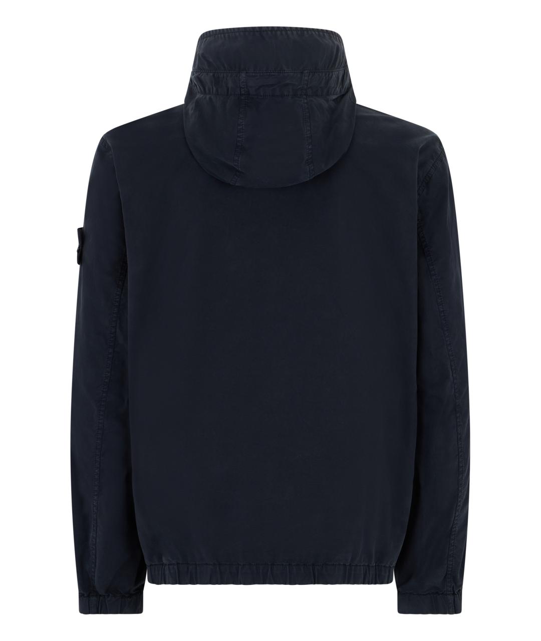 STONE ISLAND Темно-синяя хлопковая куртка, фото 2