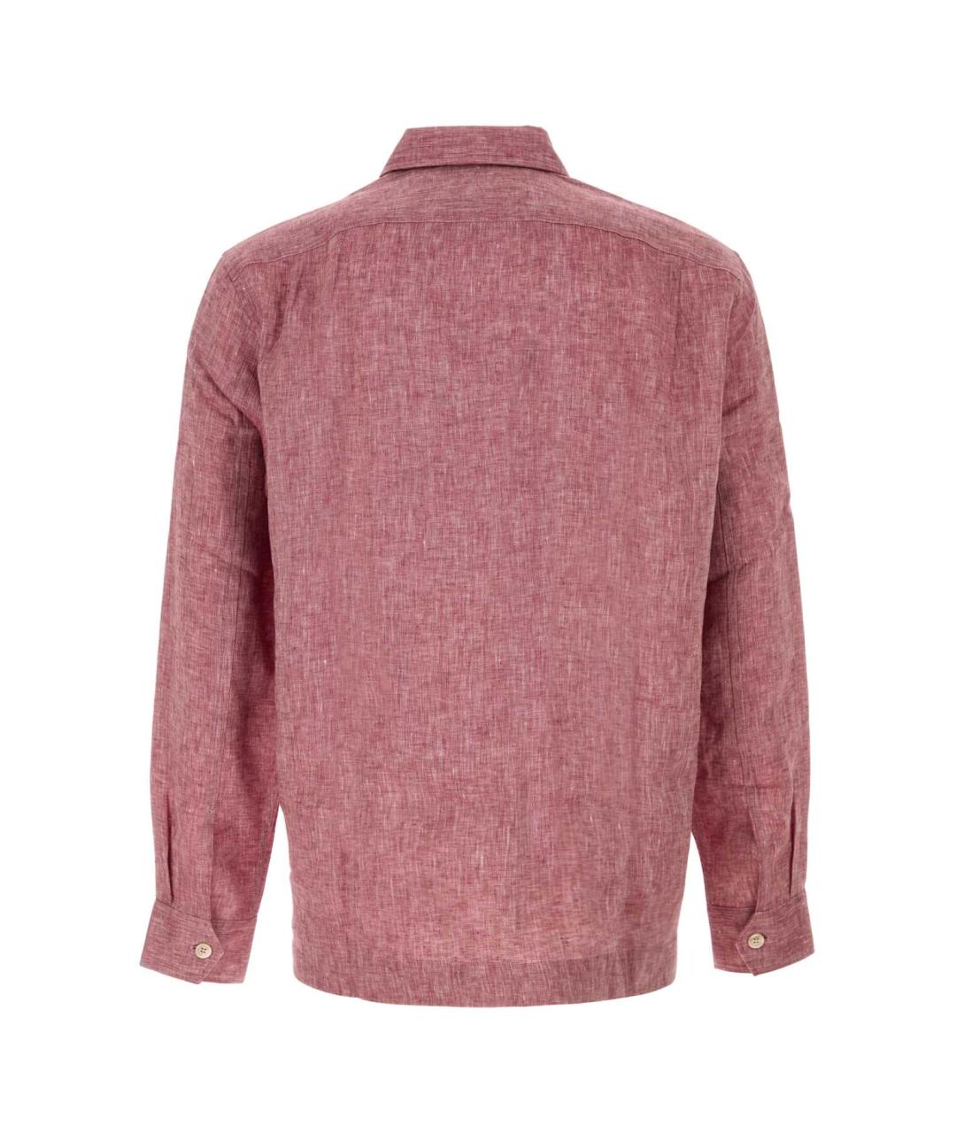 BRUNELLO CUCINELLI Розовая льняная кэжуал рубашка, фото 2