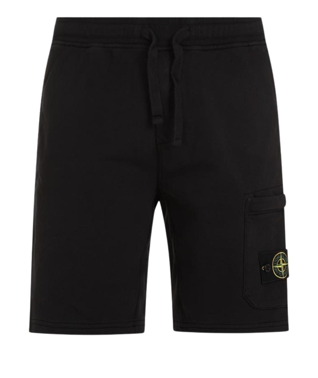 STONE ISLAND Черные хлопковые шорты, фото 1