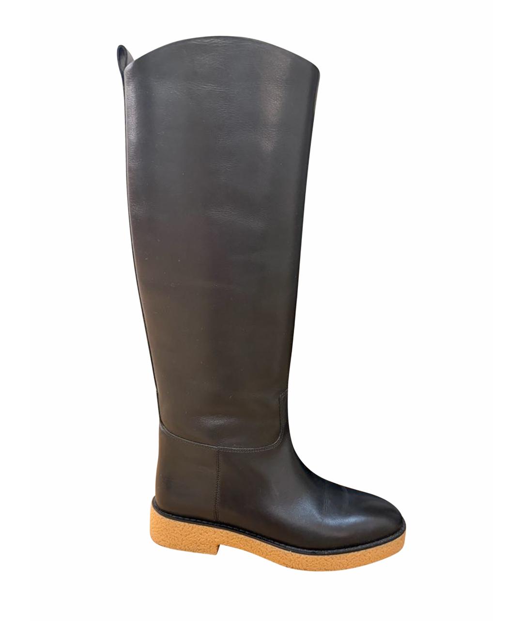 12 STOREEZ Черные кожаные сапоги, фото 1