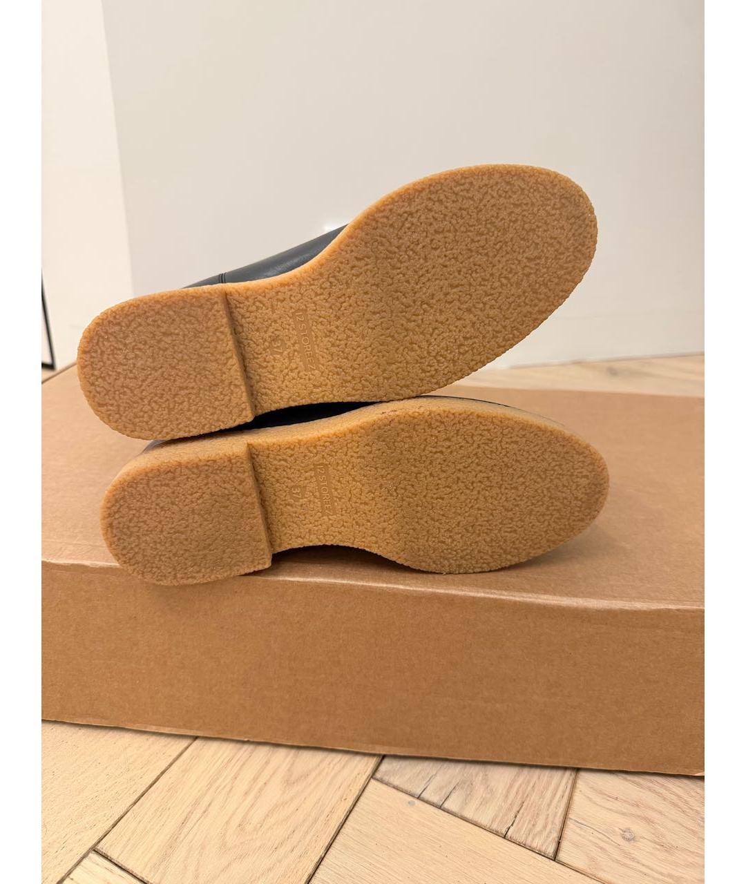 12 STOREEZ Черные кожаные сапоги, фото 3