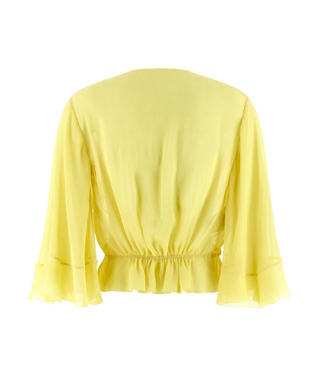 ALBERTA FERRETTI Желтая ацетатная блузы, фото 2
