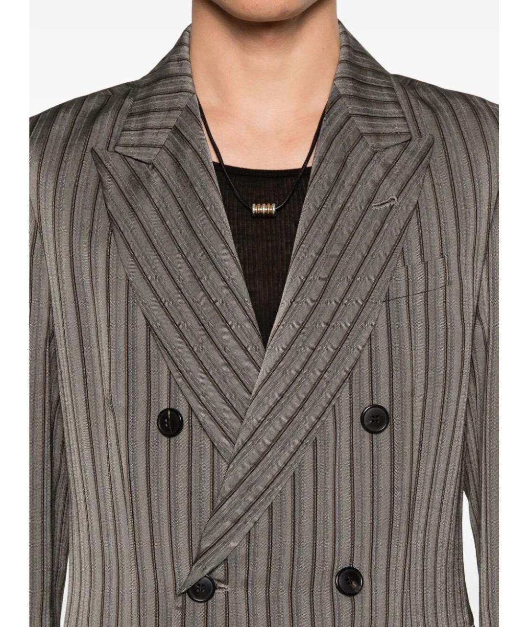DRIES VAN NOTEN Серый вискозный пиджак, фото 5