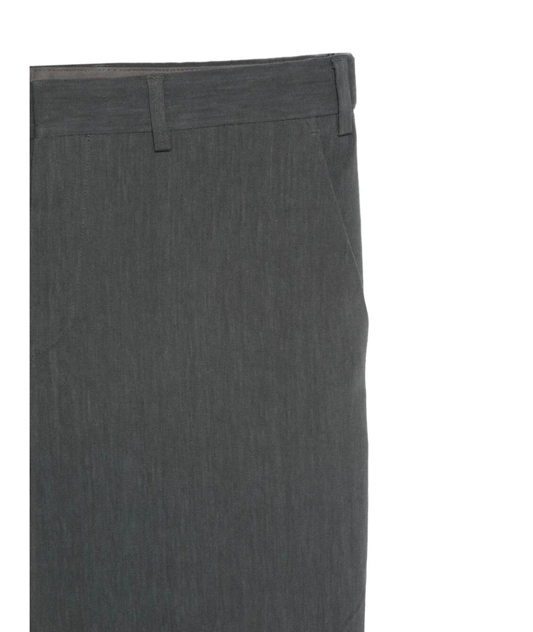 DRIES VAN NOTEN Серые льняные повседневные брюки, фото 3