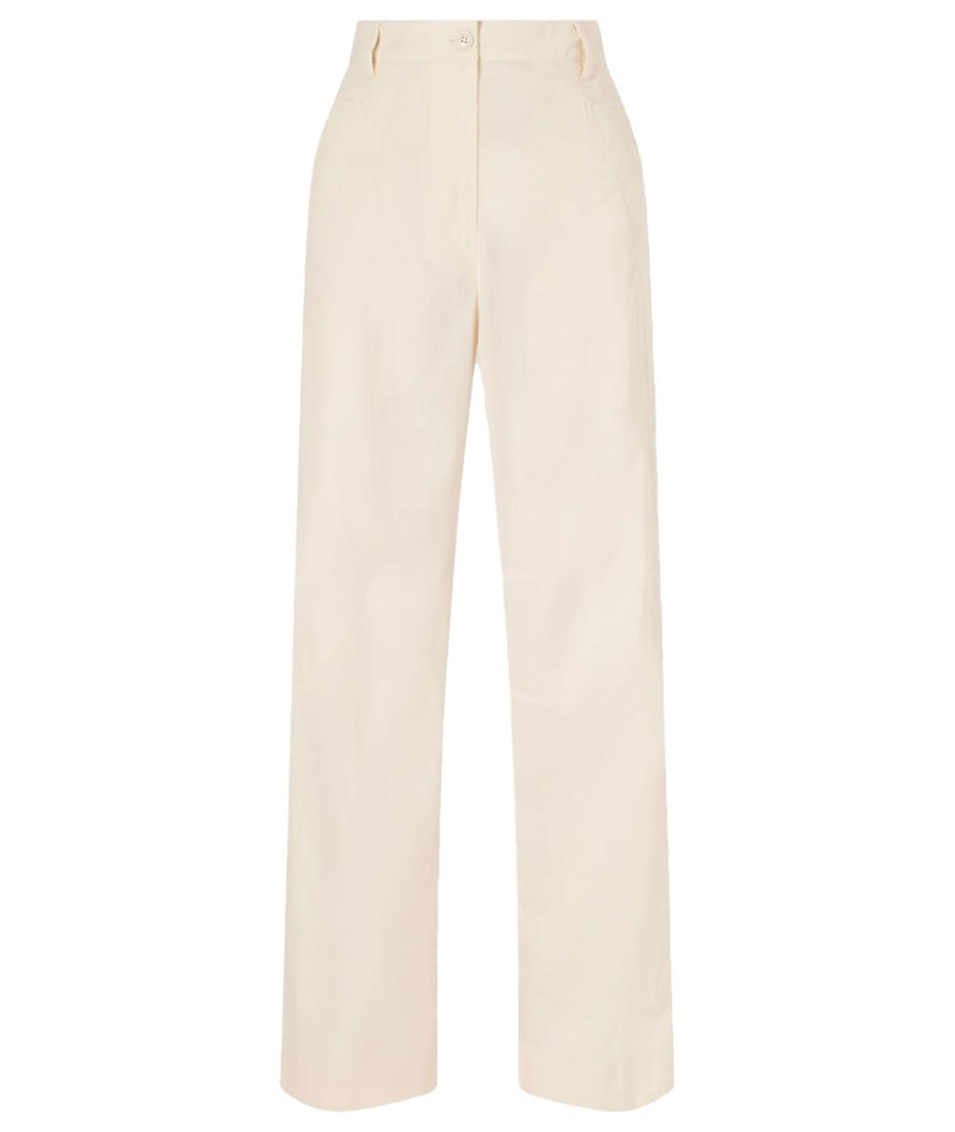 DRIES VAN NOTEN Бежевые хлопковые прямые джинсы, фото 1