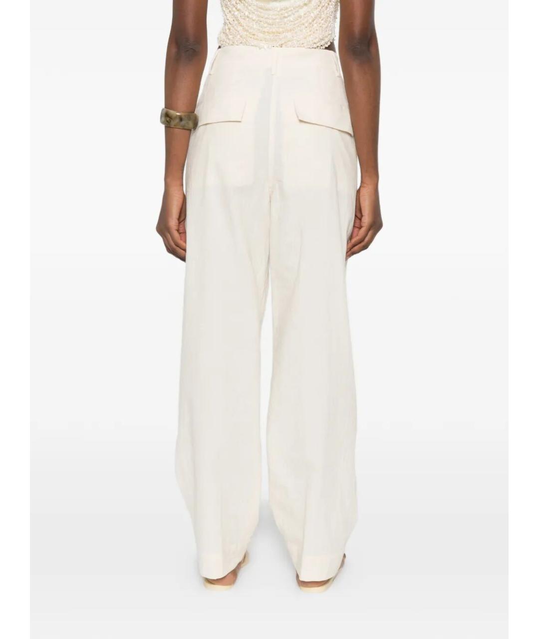 DRIES VAN NOTEN Бежевые хлопковые прямые джинсы, фото 4