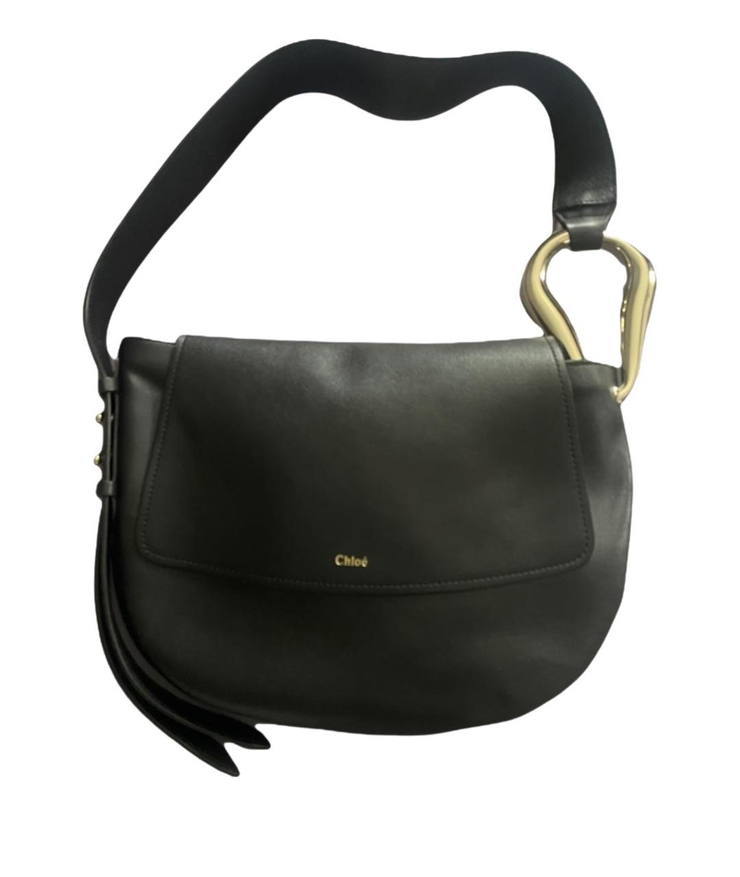 CHLOE Черная кожаная сумка через плечо, фото 1