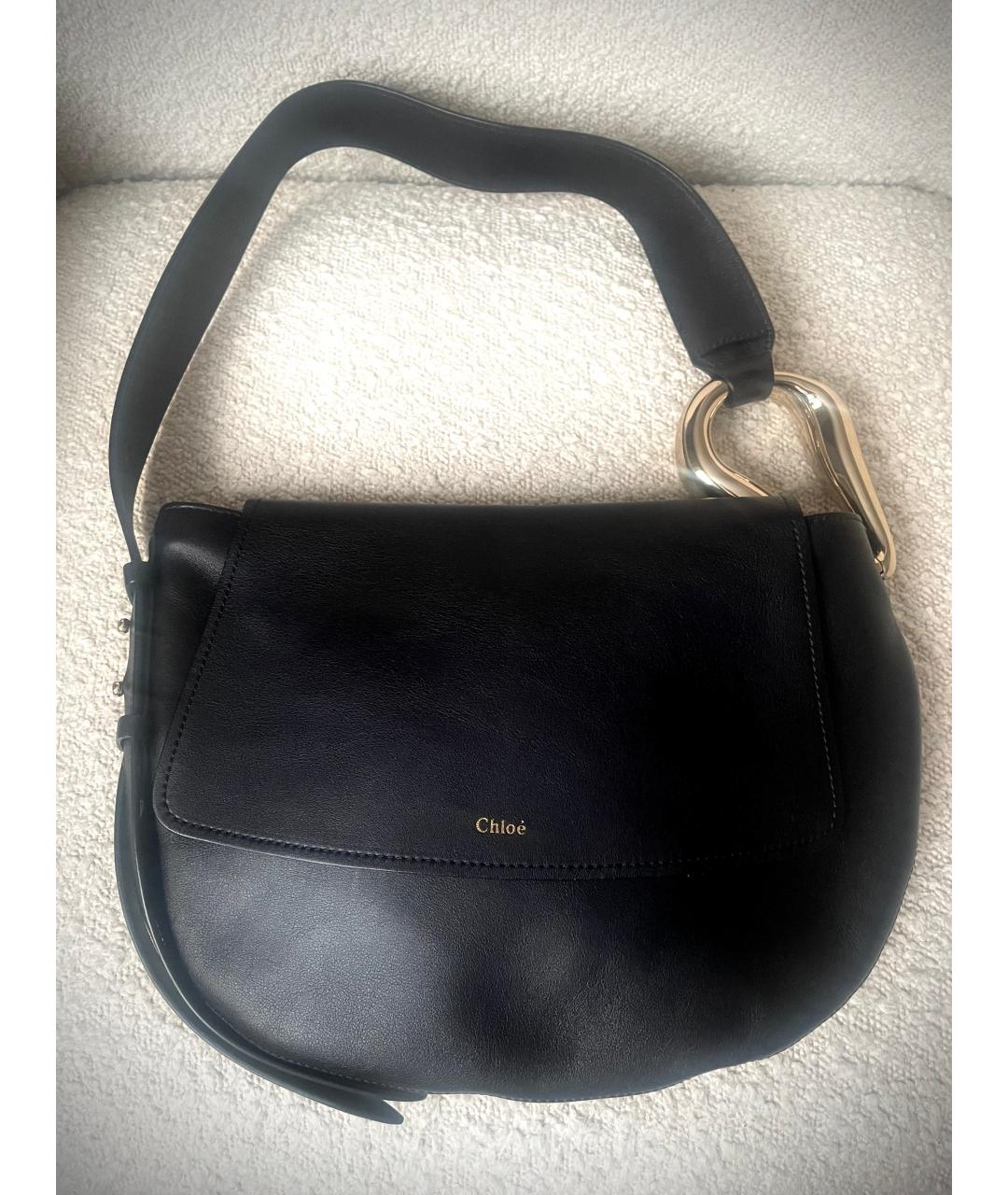 CHLOE Черная кожаная сумка через плечо, фото 8
