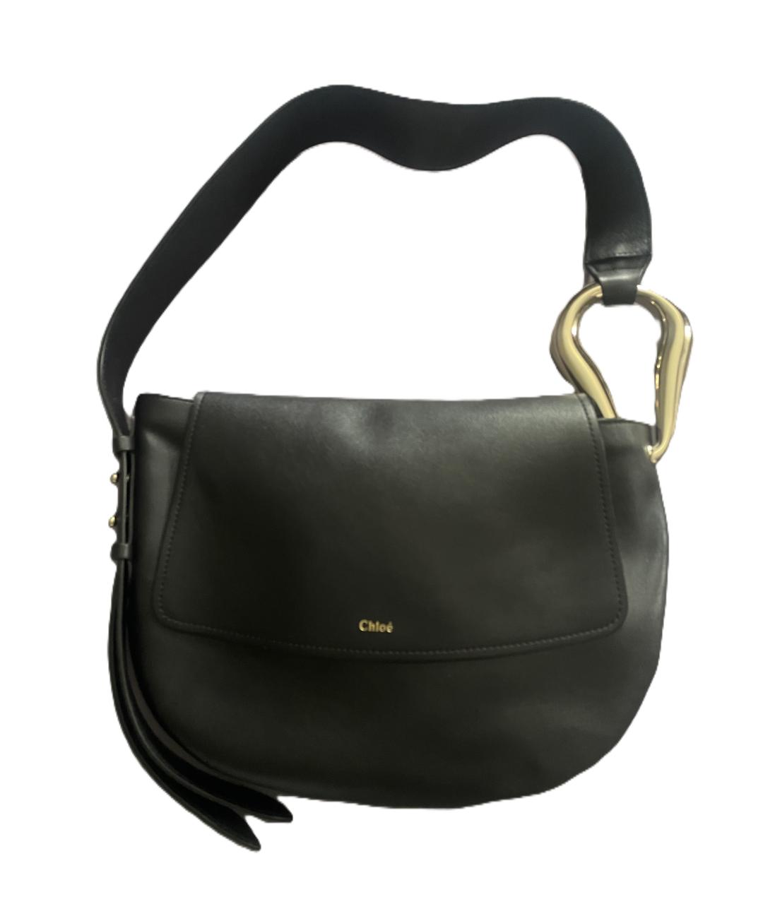 CHLOE Черная кожаная сумка через плечо, фото 10