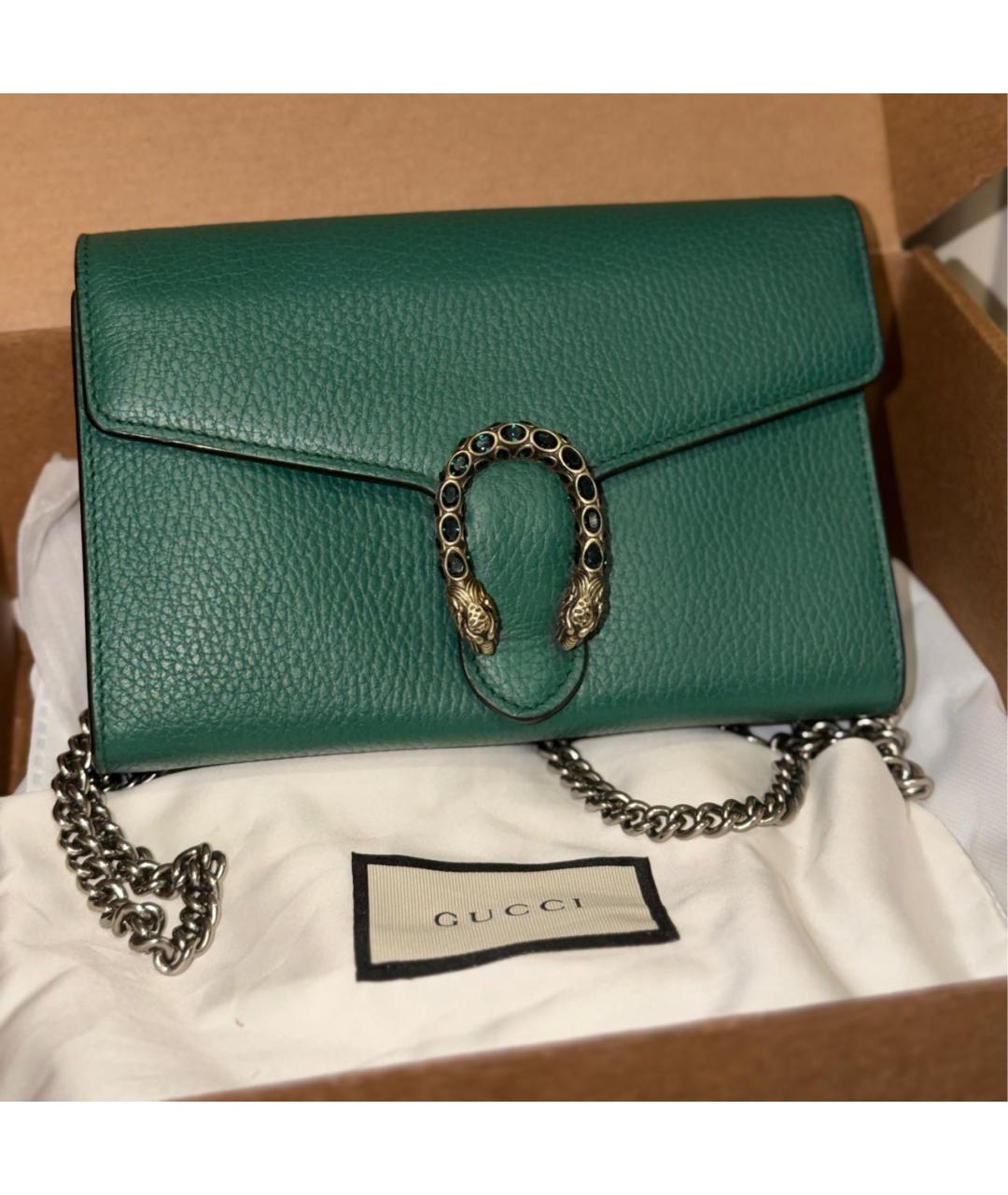 GUCCI Зеленая кожаная сумка через плечо, фото 2