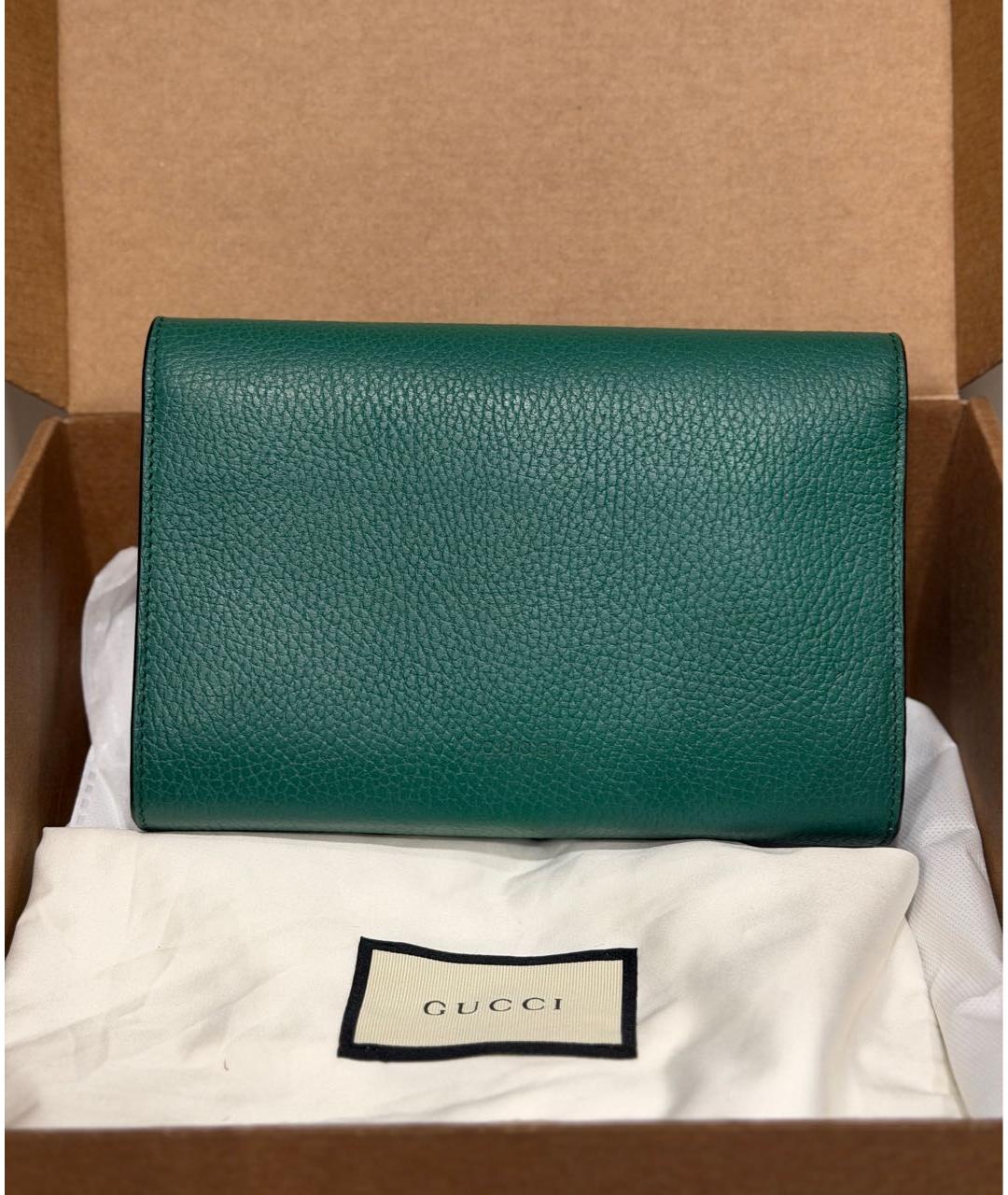 GUCCI Зеленая кожаная сумка через плечо, фото 4