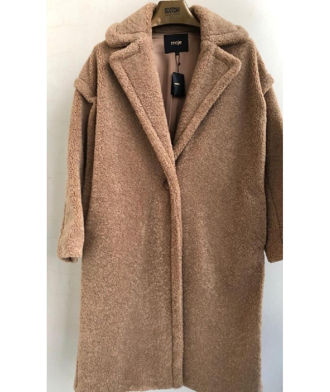MAJE Коричневое вискозное пальто, фото 2