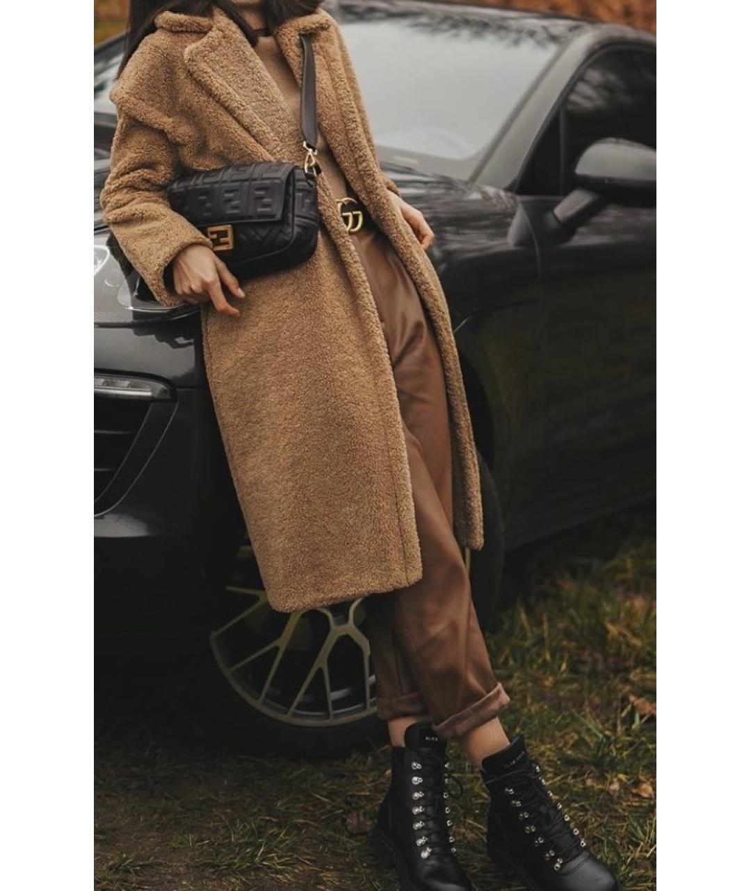 MAJE Коричневое вискозное пальто, фото 3