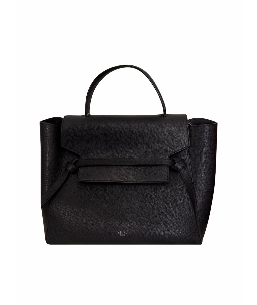 CELINE Темно-синяя кожаная сумка с короткими ручками, фото 1