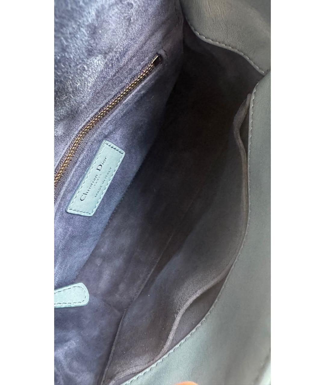 CHRISTIAN DIOR Синяя кожаная сумка с короткими ручками, фото 8