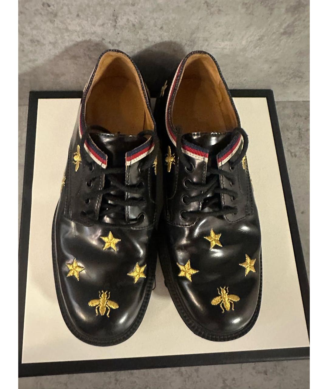 GUCCI KIDS Черные кожаные ботинки, фото 2