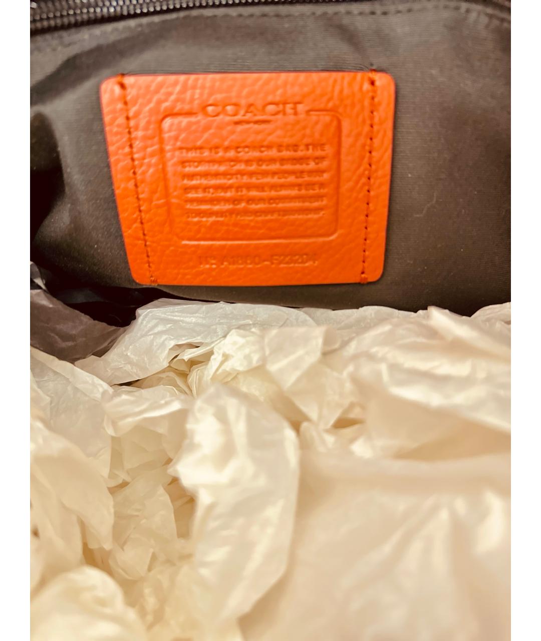 COACH Оранжевый кожаный портфель, фото 3
