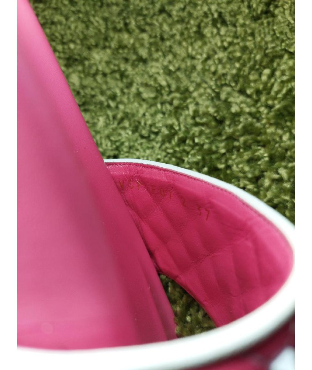 VALENTINO Розовые кожаные шлепанцы, фото 6