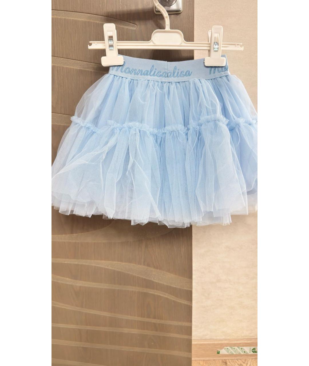 MONNALISA Голубая полиэстеровая юбка, фото 2
