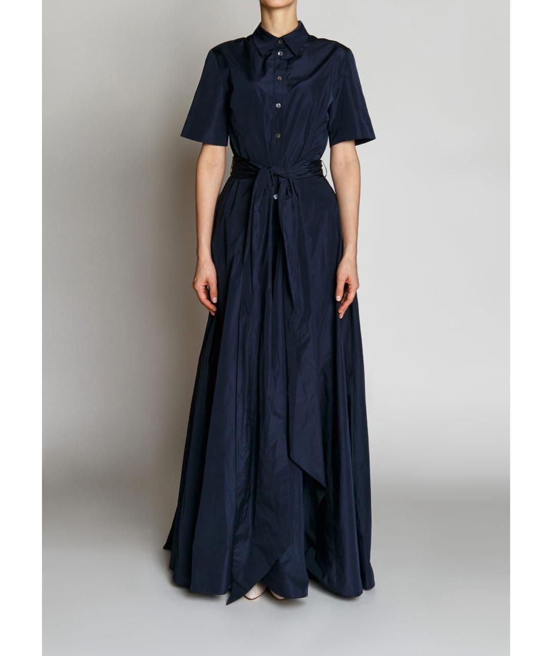P.A.R.O.S.H. Темно-синее полиамидовое повседневное платье, фото 4