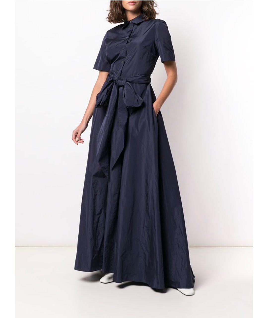 P.A.R.O.S.H. Темно-синее полиамидовое повседневное платье, фото 2
