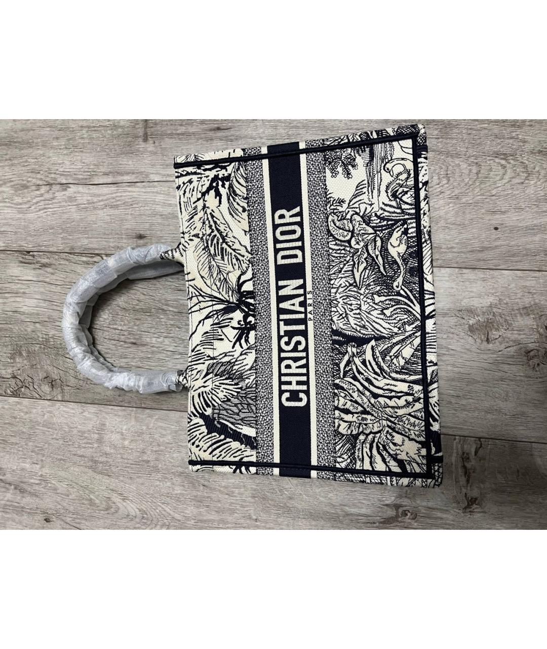 CHRISTIAN DIOR Бежевая жаккардовая сумка тоут, фото 5