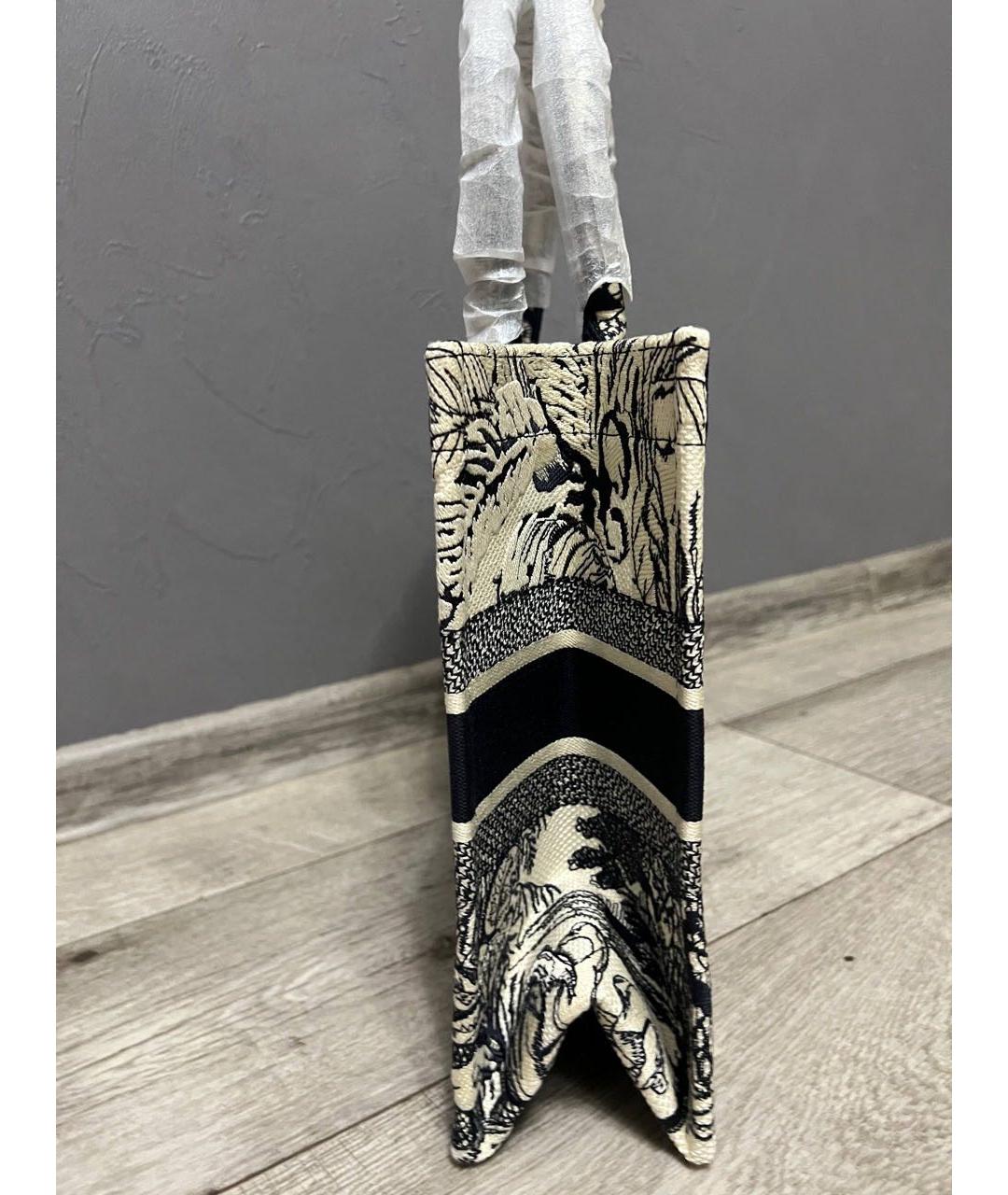CHRISTIAN DIOR Бежевая жаккардовая сумка тоут, фото 7